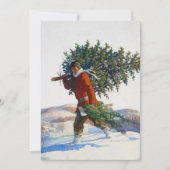 Cartes Pour Fêtes Annuelles Arbre de Noël | N.C. Wyeth (Devant)