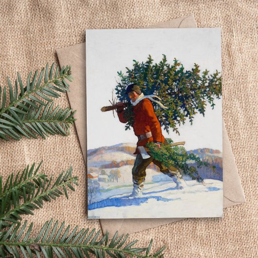 Cartes Pour Fêtes Annuelles Arbre de Noël | N.C. Wyeth