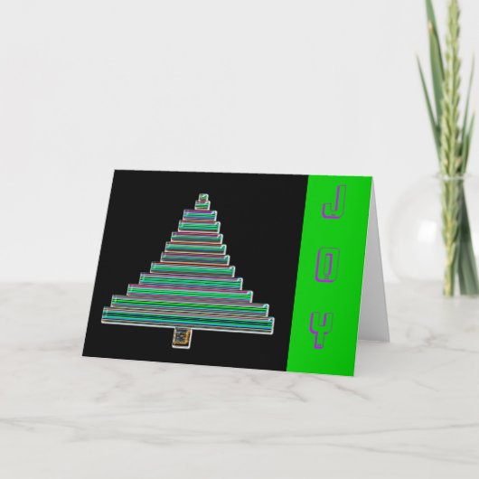 Cartes Pour Fêtes Annuelles arbre de Noël néon (Devant)