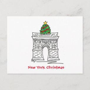 Cartes Pour Fêtes Annuelles Arbre de Noël New York NYC Washington Carré Arch