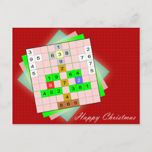 Cartes Pour Fêtes Annuelles Arbre de Noël - Noël Sudoku