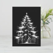 Cartes Pour Fêtes Annuelles Arbre de Noël Noir & Blanc Esthétique Grunge Chic (Debout devant)