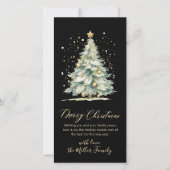 Cartes Pour Fêtes Annuelles Arbre de Noël Noir Script non photo (Devant)
