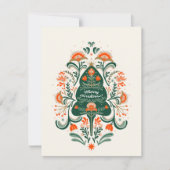 Cartes Pour Fêtes Annuelles Arbre de Noël nordique avec ornements scandinaves (Devant)