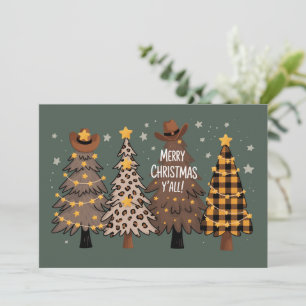 Cartes Pour Fêtes Annuelles Arbre de Noël occidental de campagne Cowboy Cowgir
