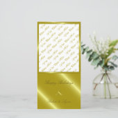 Cartes Pour Fêtes Annuelles Arbre de Noël Or Embossés Salutations (Debout devant)