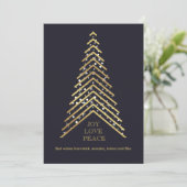 Cartes Pour Fêtes Annuelles Arbre de Noël Or moderne (Debout devant)