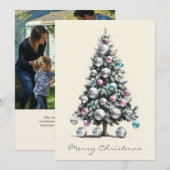 Cartes Pour Fêtes Annuelles Arbre de Noël Pastel Disco Ball (Devant / Derrière)