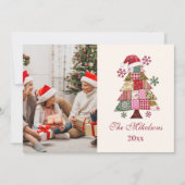 Cartes Pour Fêtes Annuelles Arbre de Noël Patchwork Prépa (Devant)