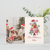 Cartes Pour Fêtes Annuelles Arbre de Noël Patchwork Prépa (Debout devant)