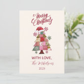 Cartes Pour Fêtes Annuelles Arbre de Noël Patchwork Prépa (Debout devant)