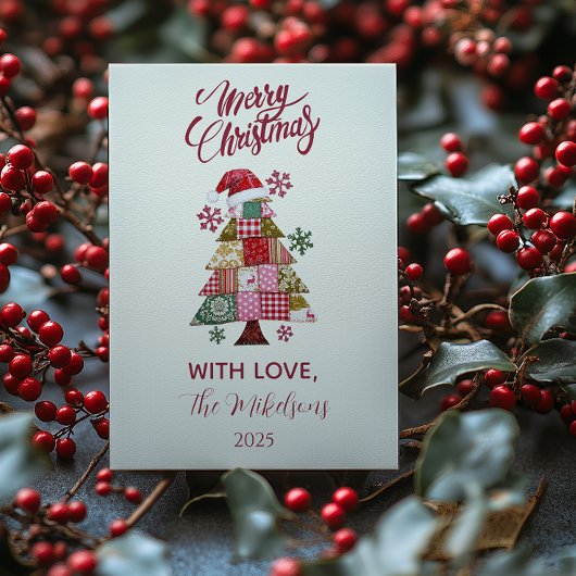 Cartes Pour Fêtes Annuelles Arbre de Noël Patchwork Prépa