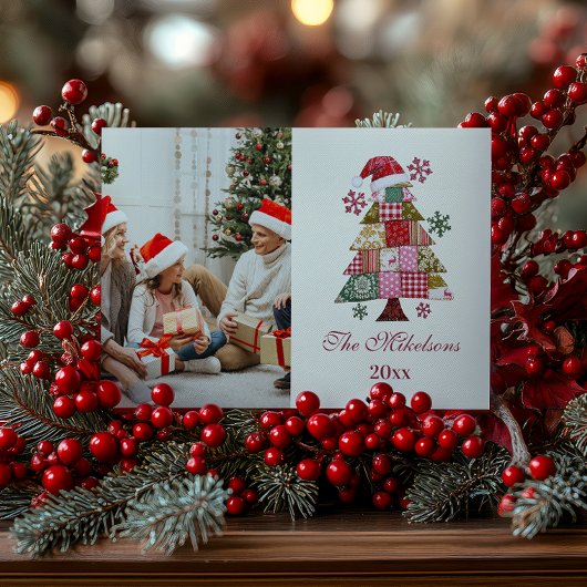 Cartes Pour Fêtes Annuelles Arbre de Noël Patchwork Prépa