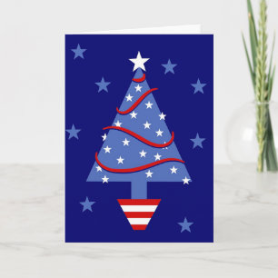 Cartes Pour Fêtes Annuelles Arbre de Noël patriotique