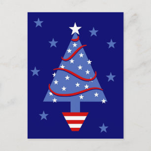 Cartes Pour Fêtes Annuelles Arbre de Noël patriotique
