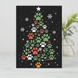 Cartes Pour Fêtes Annuelles Arbre de Noël Patte d'animal familier Chats Amoure