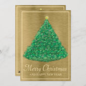 Cartes Pour Fêtes Annuelles Arbre de Noël peint (Devant / Derrière)