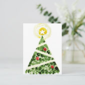 Cartes Pour Fêtes Annuelles Arbre de Noël peint avec des doigts (Debout devant)
