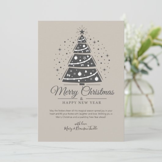 Cartes Pour Fêtes Annuelles Arbre de Noël personnalisé en dentelle avec motif (Debout devant)