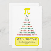 Cartes Pour Fêtes Annuelles Arbre de Noël Pi (Devant / Derrière)