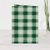 Cartes Pour Fêtes Annuelles Arbre de Noël Plaid à la crème verte (Dos)