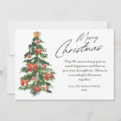 Cartes Pour Fêtes Annuelles Arbre de Noël plat aquarelle élégant (Devant)