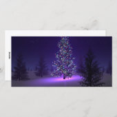 Cartes Pour Fêtes Annuelles Arbre de Noël pourpre (Devant / Derrière)