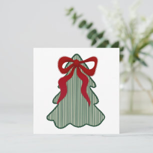 Cartes Pour Fêtes Annuelles Arbre de Noël Préparé Ruban Rouge Dessiné à la Mai