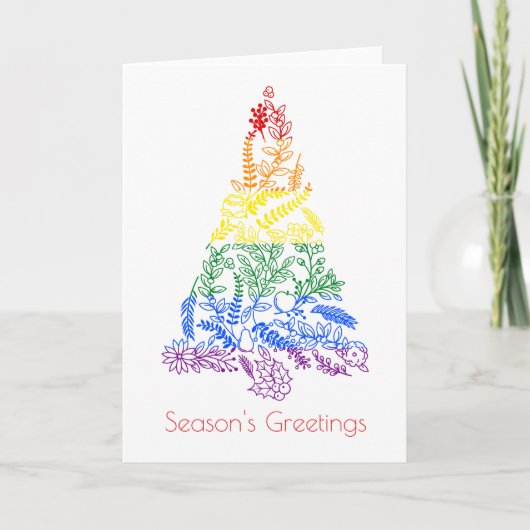 Cartes Pour Fêtes Annuelles Arbre de Noël Rainbow (Devant)