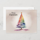 Cartes Pour Fêtes Annuelles Arbre de Noël Rainbow (Devant / Derrière)