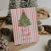 Cartes Pour Fêtes Annuelles Arbre de Noël rayures rouges rétro joyeux et lumin