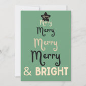 Cartes Pour Fêtes Annuelles Arbre de Noël rétro Joyeux et crème verte brillant (Devant)