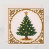 Cartes Pour Fêtes Annuelles Arbre de Noël rétro Simple Rustique tendance (Devant / Derrière)