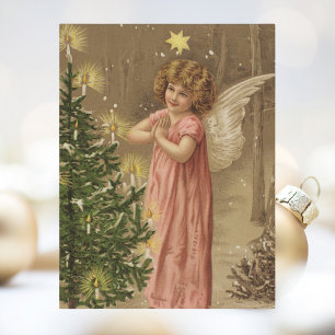 Cartes Pour Fêtes Annuelles Arbre de Noël Retro Vintage