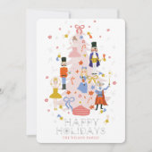 Cartes Pour Fêtes Annuelles Arbre de Noël rose (Devant)