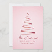 Cartes Pour Fêtes Annuelles Arbre de Noël rose (Devant)