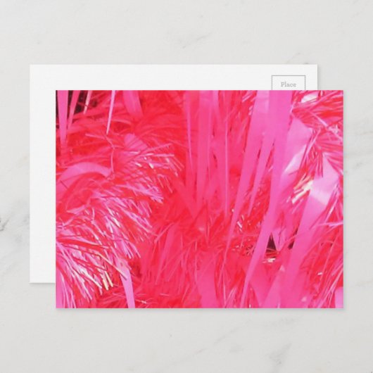 Cartes Pour Fêtes Annuelles Arbre de Noël rose brillant (Devant / Derrière)