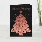 Cartes Pour Fêtes Annuelles Arbre de Noël Rose élégant (Devant)