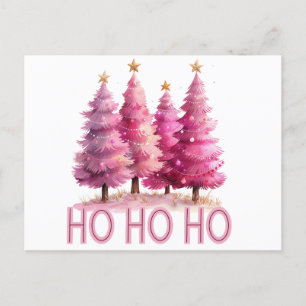 Cartes Pour Fêtes Annuelles Arbre de Noël rose HOHOHOHO
