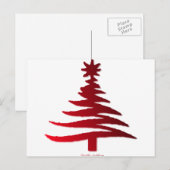 Cartes Pour Fêtes Annuelles Arbre de Noël Rouge (Devant / Derrière)