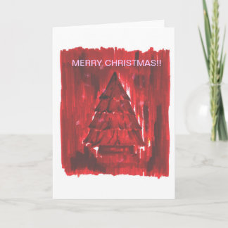 Cartes Pour Fêtes Annuelles Arbre de Noël rouge