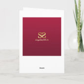 Cartes Pour Fêtes Annuelles Arbre de Noël rouge d'or élégant chic (Dos)
