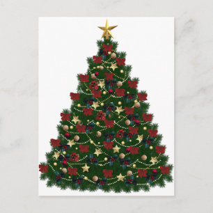 Cartes Pour Fêtes Annuelles Arbre de Noël rouge et or