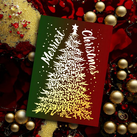 Cartes Pour Fêtes Annuelles Arbre de Noël rouge et vert