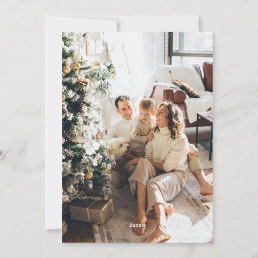 Cartes Pour Fêtes Annuelles Arbre De Noël Rouge Moderne Et Photo Personnalisée (Dos)