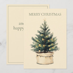 Cartes Pour Fêtes Annuelles Arbre de Noël rustique minimal
