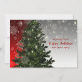 Cartes Pour Fêtes Annuelles Arbre de Noël Salutation Vert Rouge Blanc Snowflak (Dos)