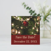 Cartes Pour Fêtes Annuelles Arbre de Noël Sauvegarder l'aimant Date (Debout devant)