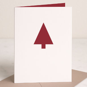 Cartes Pour Fêtes Annuelles Arbre de Noël Scandi Minimalist Simple Bourgogne