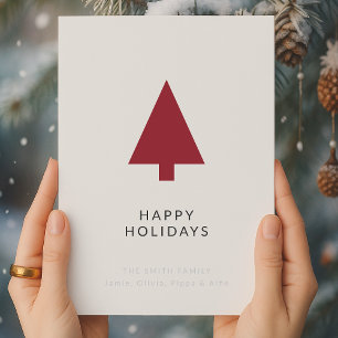 Cartes Pour Fêtes Annuelles Arbre de Noël Scandi Minimaliste de vacances en Bo